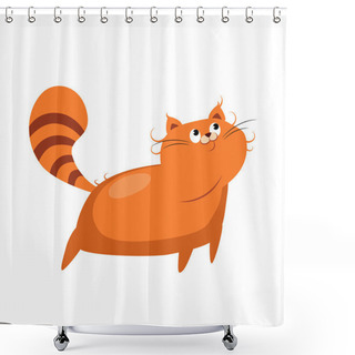 Personality  Standing Big Cat, Shower Curtains