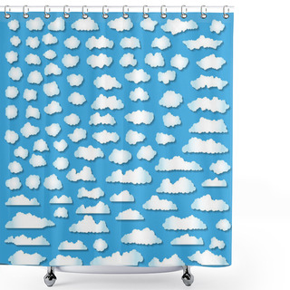 Personality  100 Clouds Set Shower Curtains