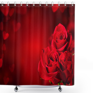 Personality  Red Roses Bouquet Shower Curtains
