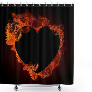 Personality  Fire Heart Shower Curtains