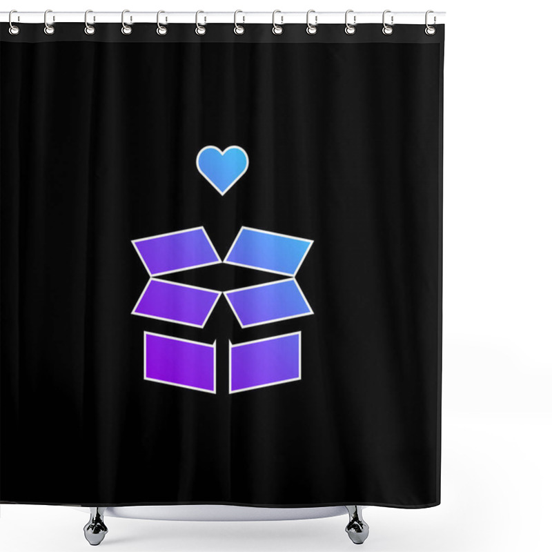 Personality  Box Blue Gradient Vector Icon Shower Curtains