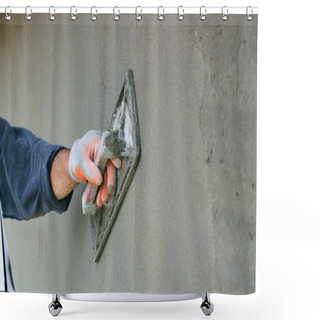 Personality  Plastering A Wall Shower Curtains