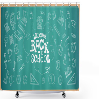 Personality  Chalk Drawn Welcome Back To School Shower Curtains