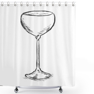 Personality  Single Sketch Champagne Saucer Shower Curtains