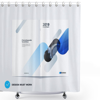 Personality  Abstract Brochure Design, Modern Annual Report, Centerfold Cover, Flyer In A4 With Colourful Rounded Rectangles Shower Curtains