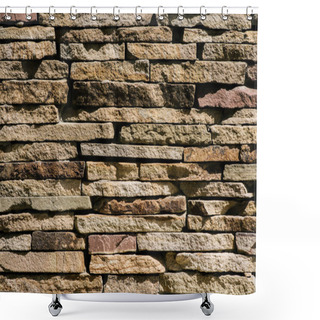 Personality  Full Frame Image Of Stone Wall Background  Shower Curtains