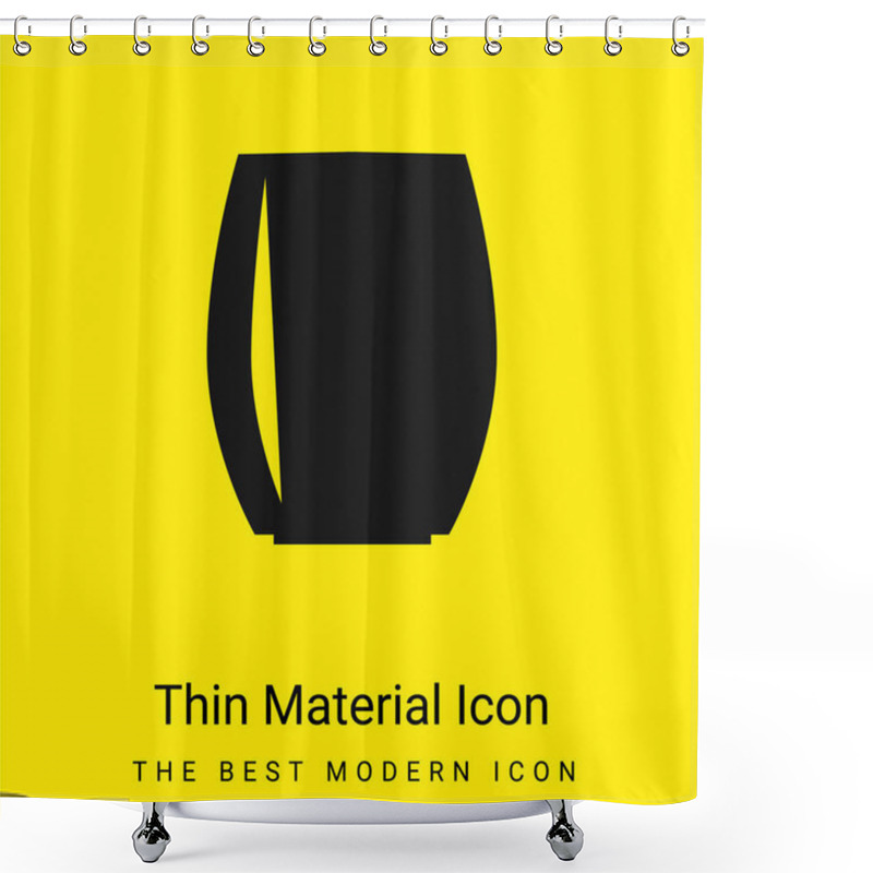 Personality  Black Glass Of Convex Sides Minimal Bright Yellow Material Icon Shower Curtains