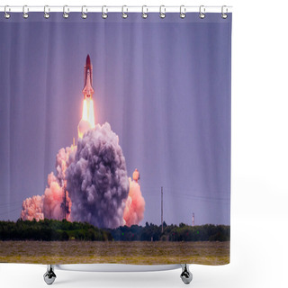 Personality  Launch Of Atlantis-STS-135 Shower Curtains
