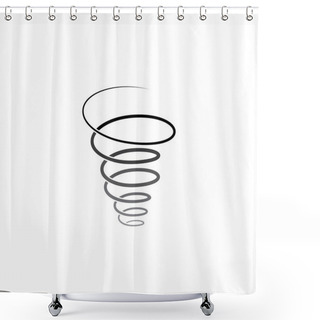 Personality  Spiral Line Tornado Twister Logo Icon Design Element Shower Curtains