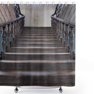 Personality  Old Wood Stair Inside Home Shower Curtains
