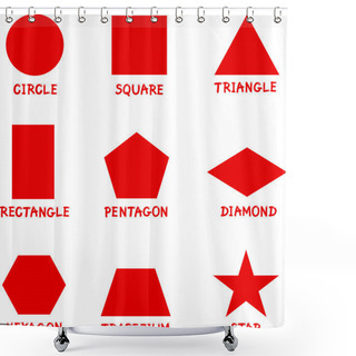 Personality  Basic Geometric Shapes With Captions Shower Curtains