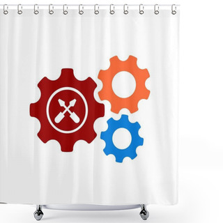 Personality  Colorful Gear Illustration Shower Curtains