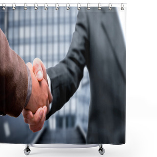 Personality  Handshake Business Concept Shower Curtains