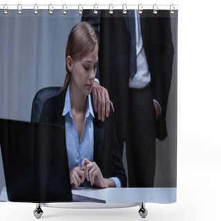 Personality  Scared Woman And Self-confident Boss Shower Curtains