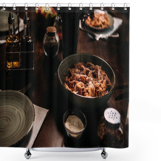 Personality  Table Served For Dinner Shower Curtains