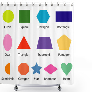 Personality  Shapes Chart For Kids Vector Shower Curtains