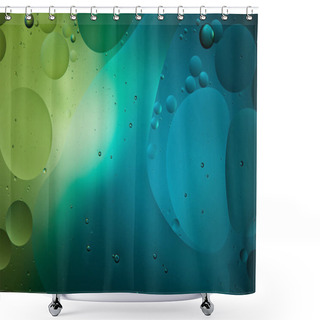 Personality  Beautiful Abstract Background From Mixed Water And Oil In Blue And Green Color Shower Curtains