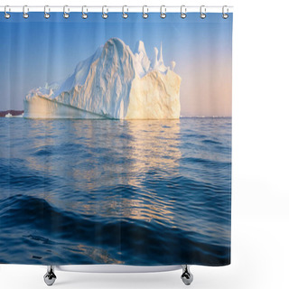 Personality  Floating Glaciers In The Rays Of The Setting Sun At Polar Night Shower Curtains