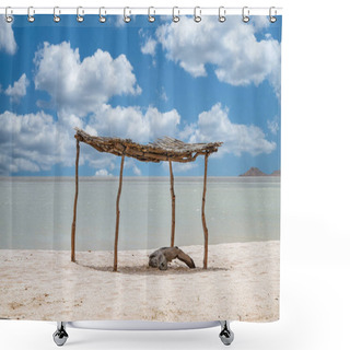 Personality  Beautiful Desert Landscape With Blue Sky At Cabo De Vela. La Guajira, Colombia. Shower Curtains