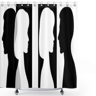 Personality  Man And Woman Shower Curtains