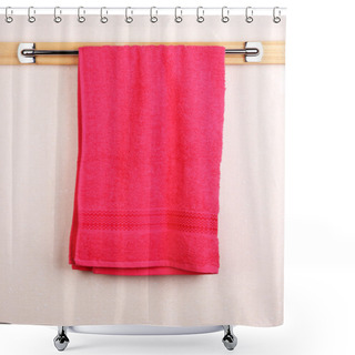 Personality  Bath Towel On Crossbar In Room Shower Curtains
