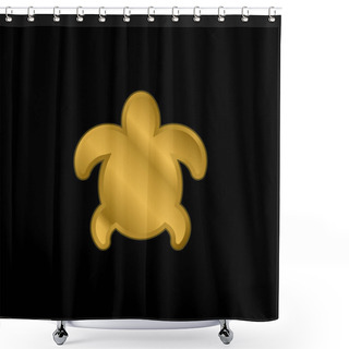 Personality  Big Turtle Gold Plated Metalic Icon Or Logo Vector Shower Curtains