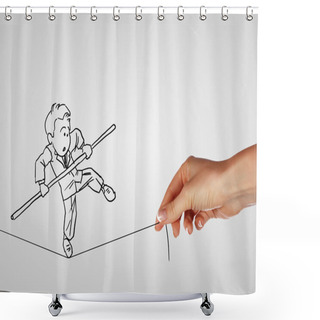 Personality  Risks And Challenges Of Business Life Shower Curtains