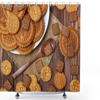 Personality  Breakfast, Apple Pie. Shower Curtains