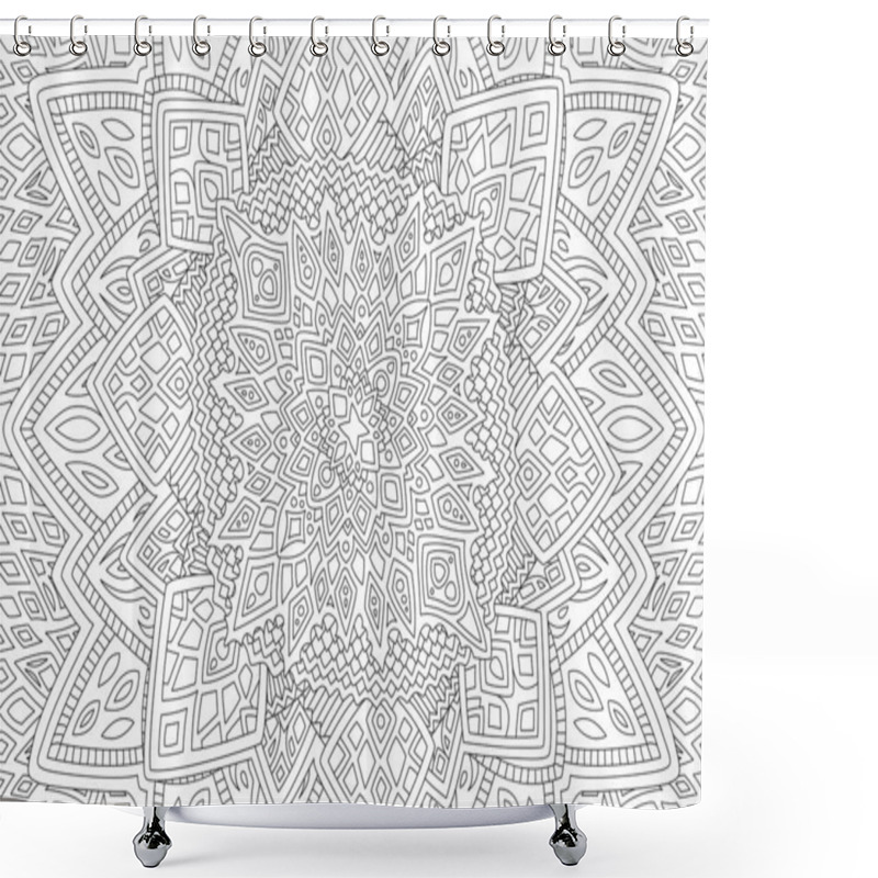 Personality  Line art for coloring book with abstract pattern shower curtains