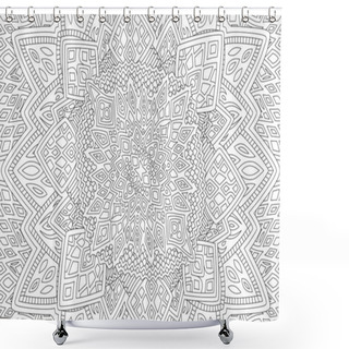 Personality  Line Art For Coloring Book With Abstract Pattern Shower Curtains