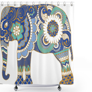 Personality  Asian Elephant With Patterns Shower Curtains