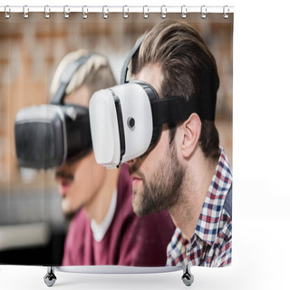 Personality  Men In Virtual Reality Glasses Shower Curtains
