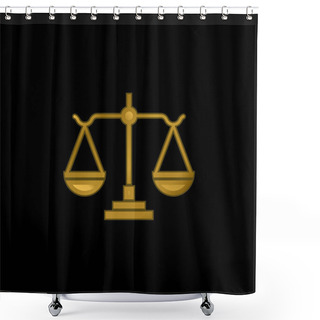 Personality  Balance Gold Plated Metalic Icon Or Logo Vector Shower Curtains