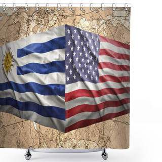 Personality  Uruguay And United States Of America Shower Curtains