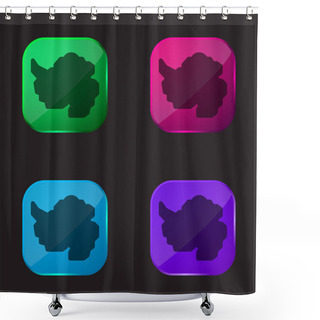 Personality  Antarctic Four Color Glass Button Icon Shower Curtains