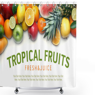 Personality  Fruits On White Background Shower Curtains