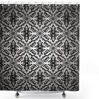 Personality  Silk Black Shower Curtains