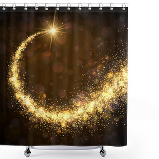 Personality  Magic Golden Swirl Shower Curtains