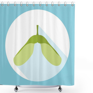 Personality  Flat Samara,maple Keys,whirlybirds Or Polynoses With Long Shadow Shower Curtains