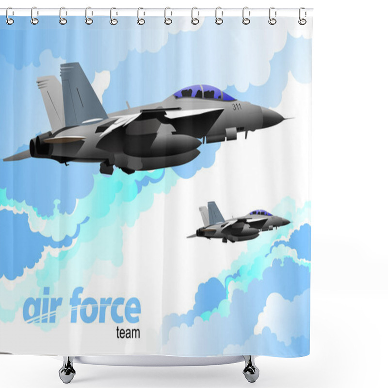 Personality  Air Force Team. Vector Illustration Shower Curtains