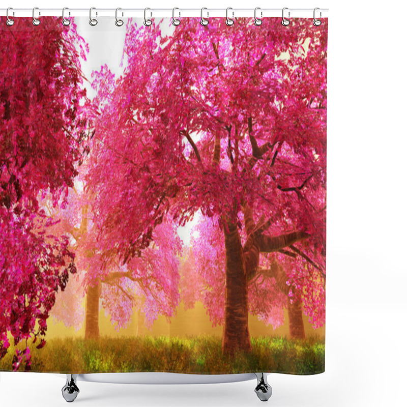 Personality  Cherry Blossoms Trees 01 shower curtains