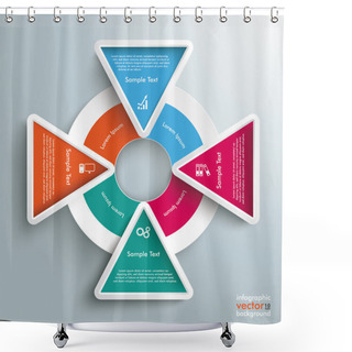 Personality  Big Circle Colored Infographic 4 Triangles Shower Curtains