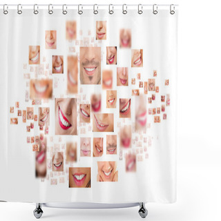 Personality  Faces Of Smiling In Set. Healthy Teeth. Smile Shower Curtains