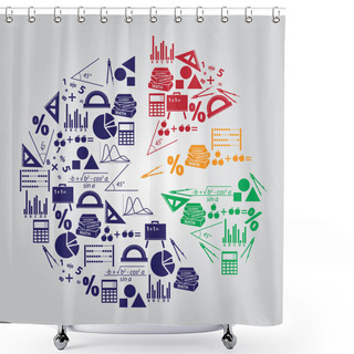 Personality  Mathematics Icons Set Like A Graph Eps10 Shower Curtains