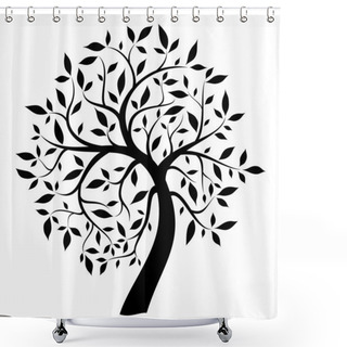 Personality  Black Tree Shower Curtains