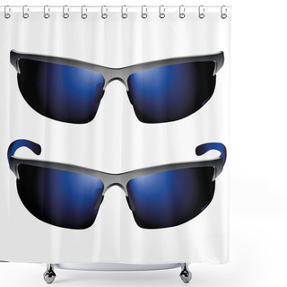Personality  Sunglasses Set. Shower Curtains