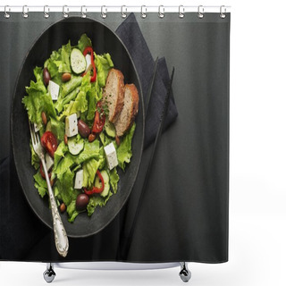 Personality  Salad Lettuce With Cheese Shower Curtains