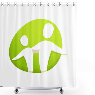 Personality  Happy Family Logo Design. Shower Curtains