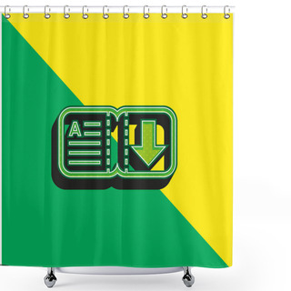Personality  Book Green And Yellow Modern 3d Vector Icon Logo Shower Curtains