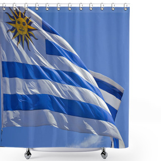 Personality  Uruguay Flag Close Up Shower Curtains